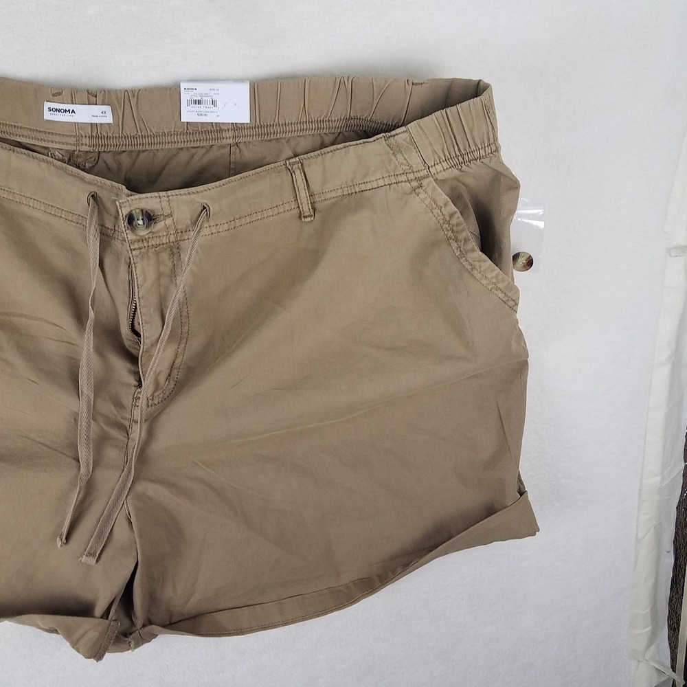 SONOMA‎ Goods For Life Women's Khaki Utility Shorts Elastic Drawstring 4X NWT - Picture 5 of 8